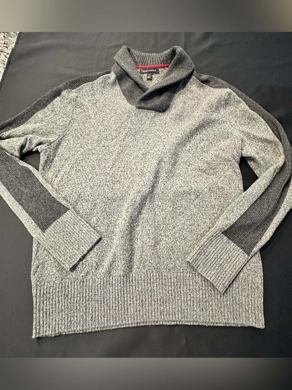 Banana Republic RIBBED WOOL-BLEND SHAWL-COLLAR PULLOVER